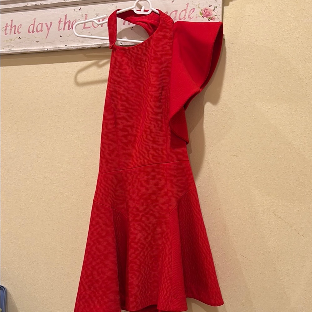 Elegant Red Halter Dress